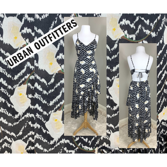 Urban Outfitters Calla Lilly Hi Low Ruffle Hem Boho Festival Summer Dress SZ S - Picture 1 of 11